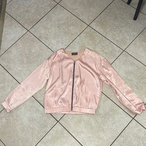 Pink Satin Bomber